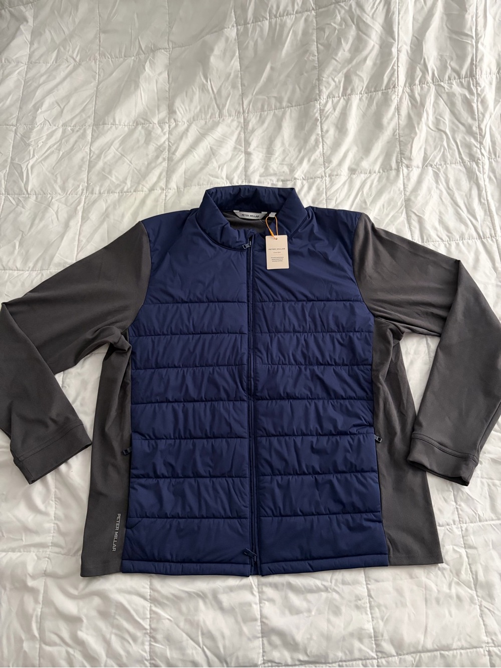 Peter Millar Merge Hybrid Fleece Jacket | Men's XL | New with Tags | Blue/Gray